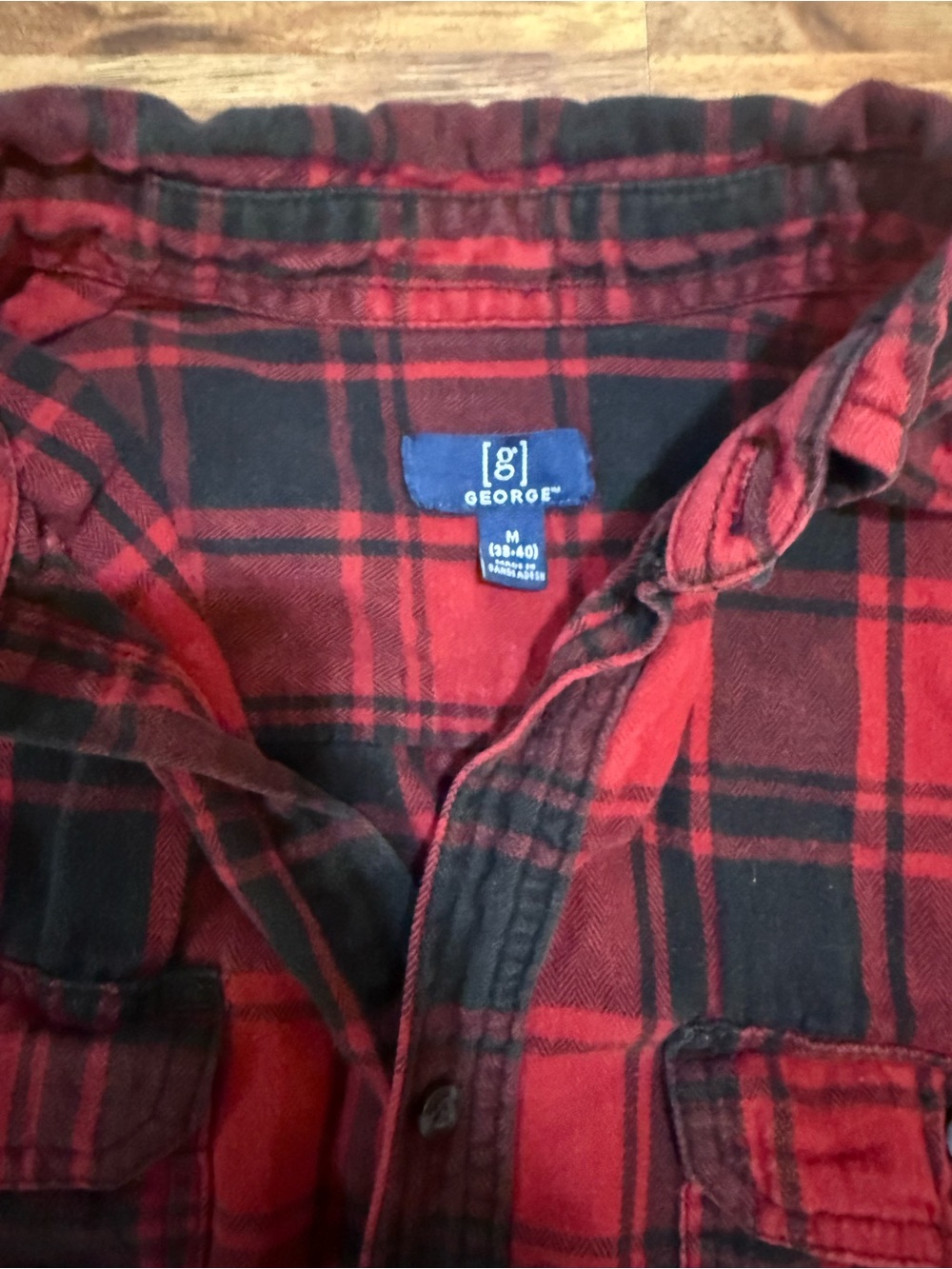 George Red and Black Plaid Button-Down Shirt - Picture 5 of 11